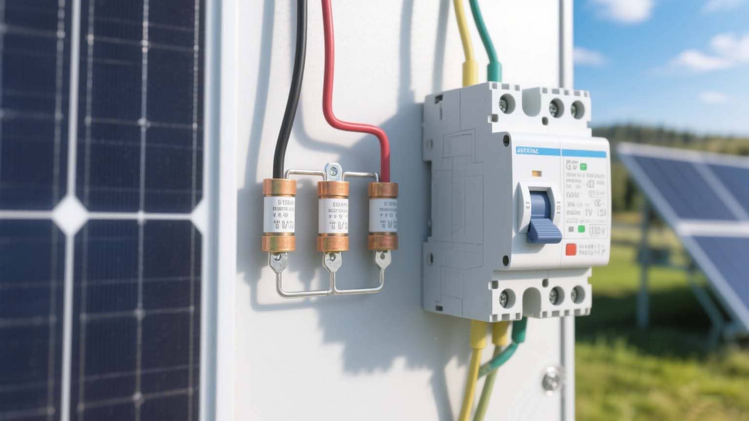 Solar DC disconnect switch and fuse box for safe DIY solar wiring